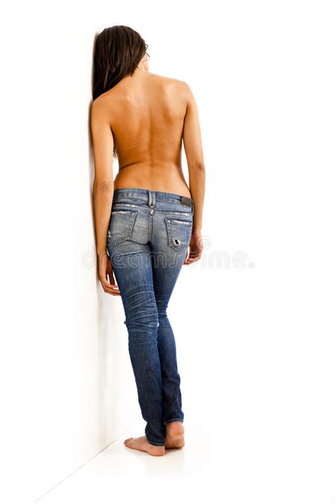 This image shows a 0.4 inch (10 mm) large female common woodlouse (oniscus asellus). Back View Of Woman In Jeans Stock Photo - Image of model, bare: 16157586