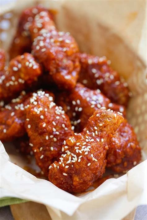 Sticky, sweet, spicy, and crispy asian chicken wings are perfect party fare! Homemade authentic red sauce Korean Fried Chicken Wings ...