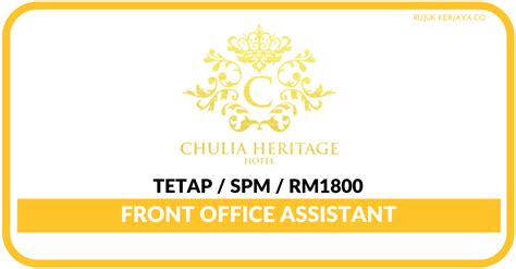 (customer service representative) training :provided qualification : Jawatan Kosong Terkini Chulia Heritage Hotel ~ Front ...