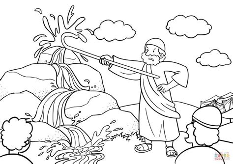 3 by 5 inches, package includes: Moses Brings Water out of the Rock coloring page | Free ...