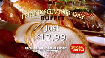 Jarvis and her family were eating dinner at a hendersonville, north carolina, golden corral on thanksgiving day. Golden Corral Thanksgiving Day Buffet TV Commercial, 'New ...