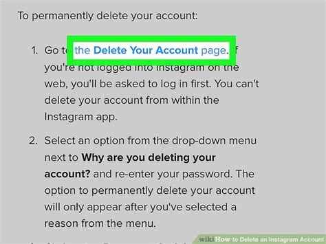 If you'd like to delete a different account: Easy Ways to Delete Your Instagram Account - wikiHow