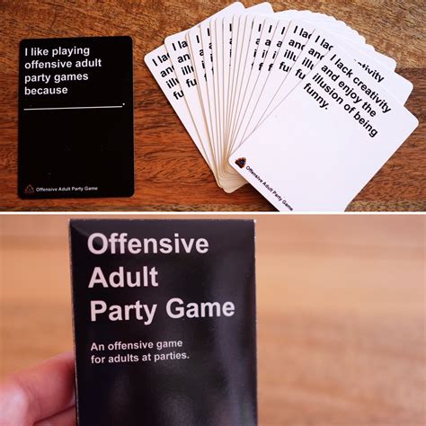 2 player card games for adults. I created a game called "Offensive Adult Party Game." It plays just like Cards Against Humanity ...