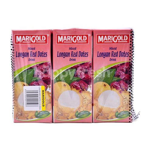 Marigold longan red dates (6 x 250ml). Marigold Mixed Longan Red Dates Fruit Drink (6 Packs ...