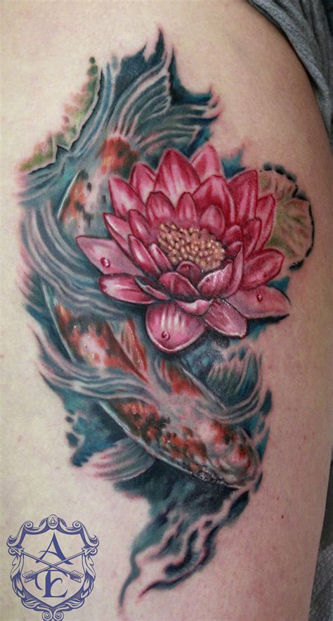 Maybe you would like to learn more about one of these? Lotus Flower with Koi Fish Tattoo by seanspoison on DeviantArt