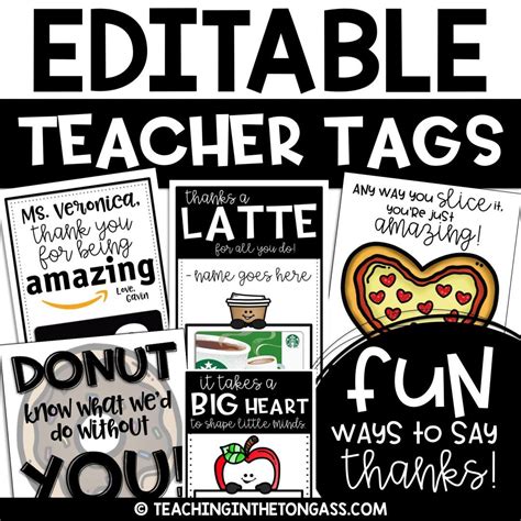 Teacher Tags | Teacher gift card, Teacher gift tags, Teacher appreciation