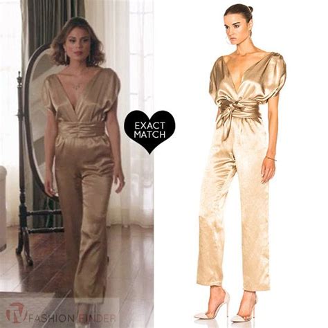 Elizabeth gillies als fallon carrington. Nathalie Kelley as Cristal Flores in gold silk jumpsuit ...