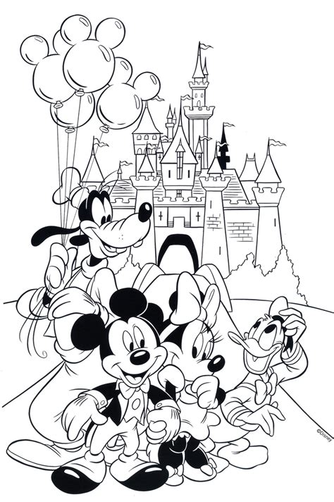 Mickey hugs a tree disney 6246. disney worksheets pdf - Google Search | Disney coloring ...