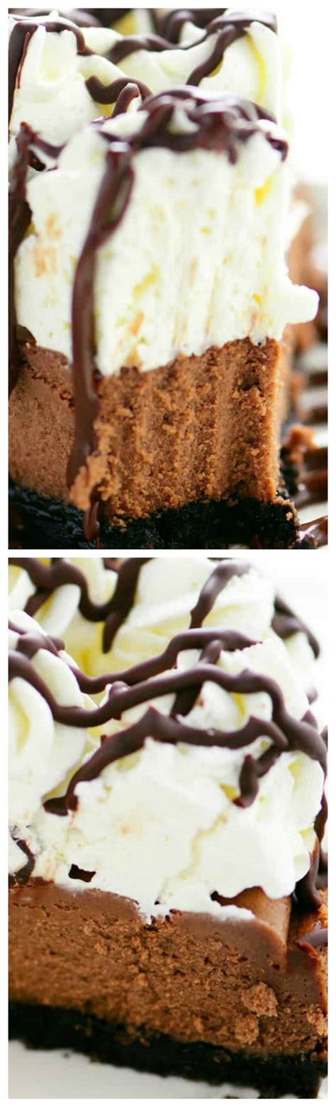 Creamy smooth in each bite, and delicious chocolate taste. Triple Chocolate Mousse Cheesecake ~ Smooth, creamy and ...