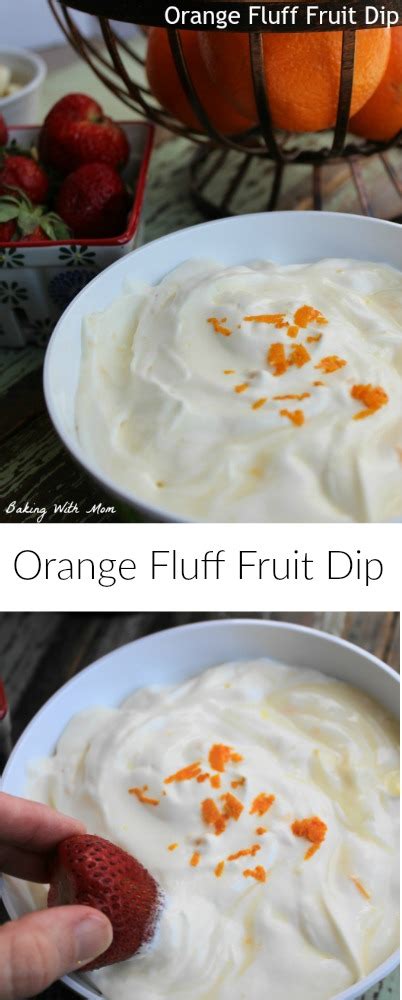 Chill covered in fridge unit ready to serve. Orange Fluff Fruit Dip - Baking With Mom