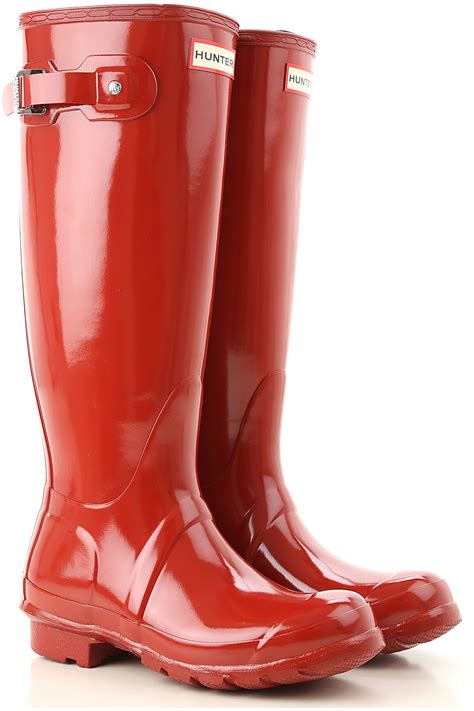 Christmas tree shop rain boots. Hunter Original Tall Gloss Wellington Ladies Military Red ...