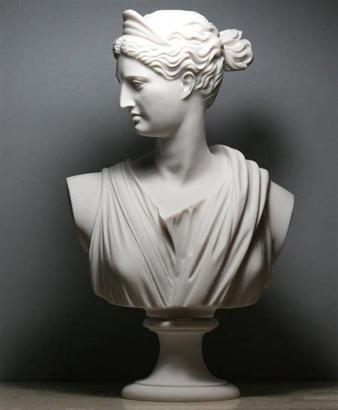 Antique french terracotta statue of the goddess diana at. ARTEMIS DIANA Bust Head Greek Roman Goddess Cast Marble ...