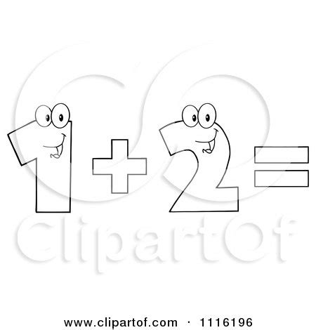 If you're searching for free thanksgiving coloring pages, you're in the right place. Clipart Happy Outlined Numbers One Plus Two Equals ...