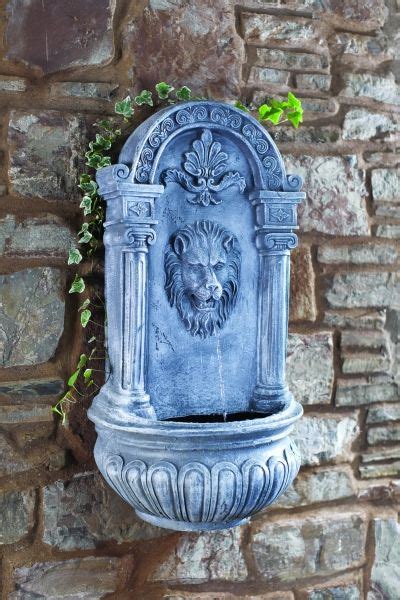 55cm dog at fountain solar water feature. Liberty Lion Wall Fountain Mains Free Water Feature