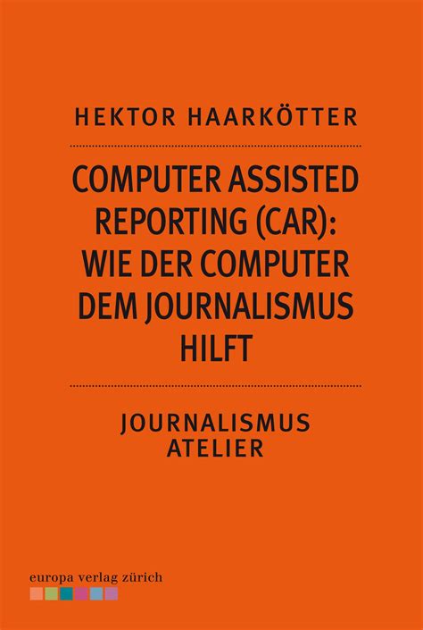 It can allow smart reporters at any size news organization to saw wood on national or state issues and drill the story down, sometimes to the neighborhood level. Computer Assisted Reporting (CAR): Wie der Computer dem ...