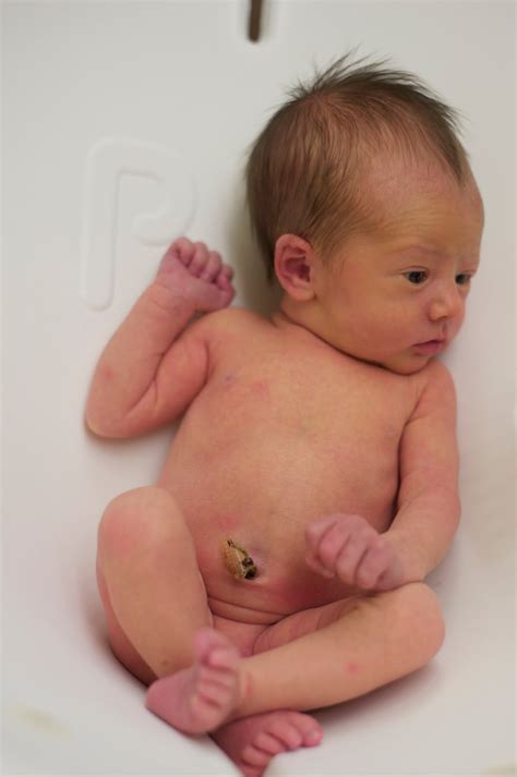 Some babies can't stand having a wet diaper. The Wirthlins: First bath at home