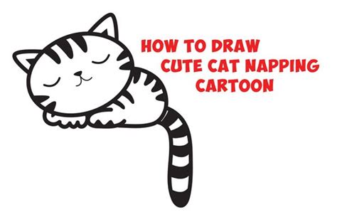 Create a sleeping cat in a fetus position. How to Draw a Supercute Kawaii / Cartoon Cat / Kitten ...