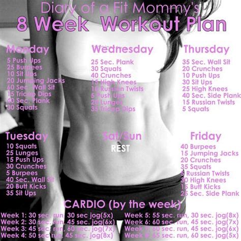 Check out my 12 week workout bundle! 8 WEEK NO-GYM HOME WORKOUT PLAN (Diary of a Fit Mommy ...