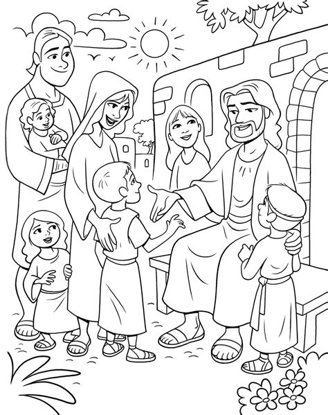 Coloring books for boys and girls of all ages. Jesus And The Children Coloring Page at GetDrawings | Free ...