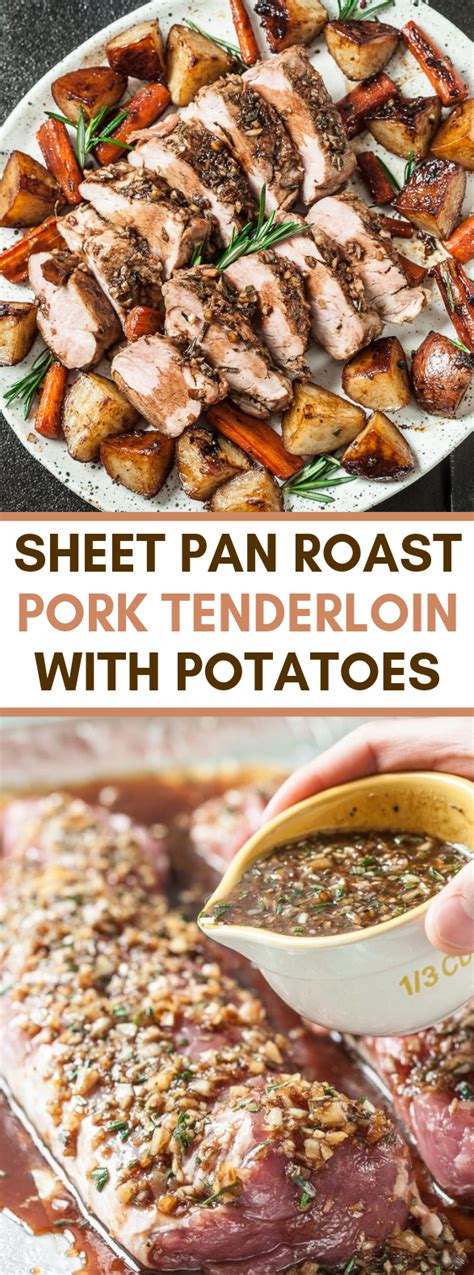 Keyword healthy pork tenderloin sheet pan meal, sheet pan maple mustard pork tenderloin dinner. SHEET PAN ROAST PORK TENDERLOIN WITH POTATOES #dinner # ...