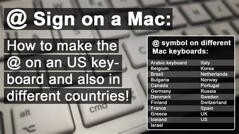Make sure numeric lock is switched on. At sign on a Mac: How to make the @! - YouTube