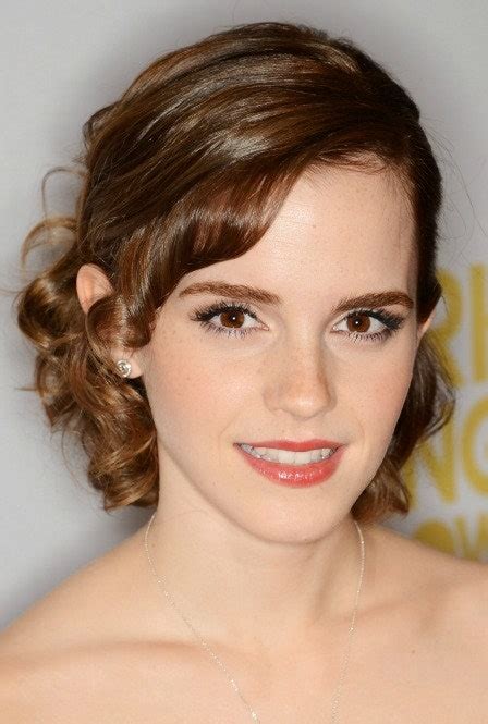 Emma watson is the queen of chic hair transformations. Witness Emma Watson Making Curled Bangs--Yes, CURLED BANGS ...