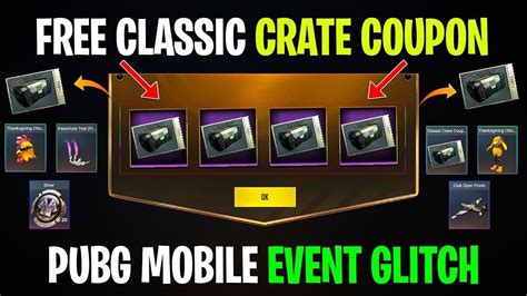 Users need to follow some of the simple steps given below to get pubg premium crate coupon scrap for free. HOW TO GET PUBG FREE CLASSIC CRATES TRICK - YouTube
