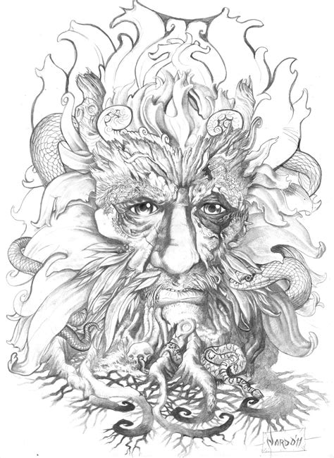 Magic and the law of attraction. Green Man Drawings | The Green Man by Nardius on ...