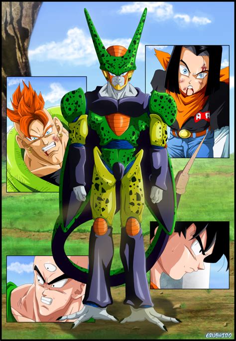 Super 17 absorbed 18 looks mostly like normal super 17, yet has long blond hair that. Cell by Erushido | Dragon ball art, Anime character design ...