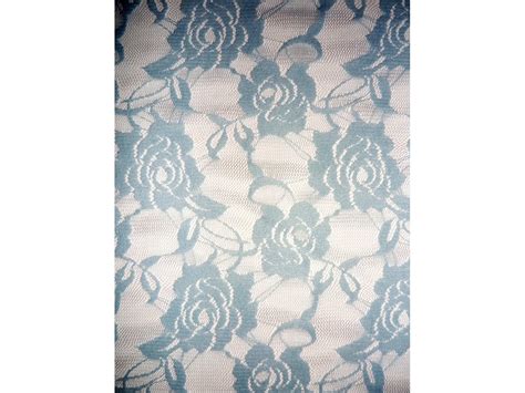 Lace Rose Flower Stretch Fabric- Sky Blue Q963 SKBL