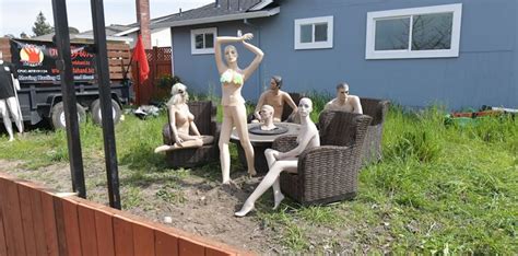 Now that you have your shell all taped back so, to fill your mannequin pieces, you are going to want to have your helper come back over and help. CA man installs naked mannequin display after neighbor ...