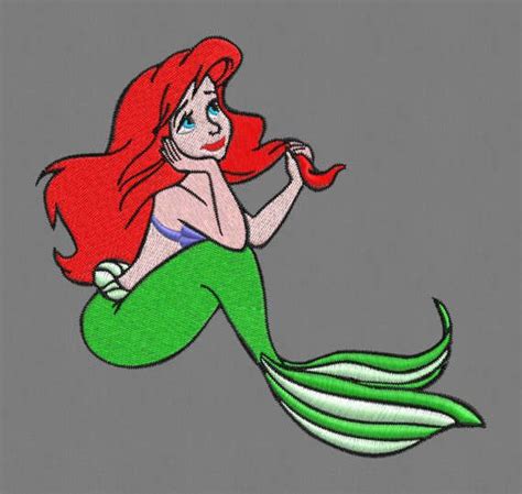 Gorgeous collection of 20 disney princess machine embroidery designs. embroidery design Ariel mermaid princess 4x4 5x7 pes hus ...