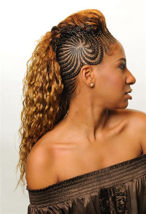 Find pictures of black hair braids just made to inspire! Feed In Cornrows in a mohawk. Braids by Thebraidguru.com ...