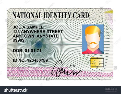 As mentioned earlier, the card is a token given upon successful enrolment or registration into the. National Identity Card Stock Illustration 24091660 ...