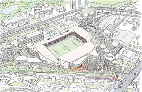 Brentford community stadium 18.250 plaatsen. New Exhibition for Lionel Road Development