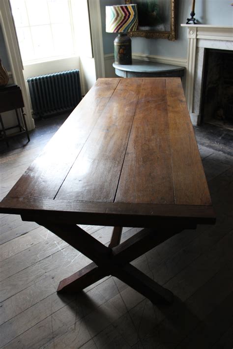 Another one for the how to series. Wonderful 19th Century French X Frame Oak Dining Table - Furniture