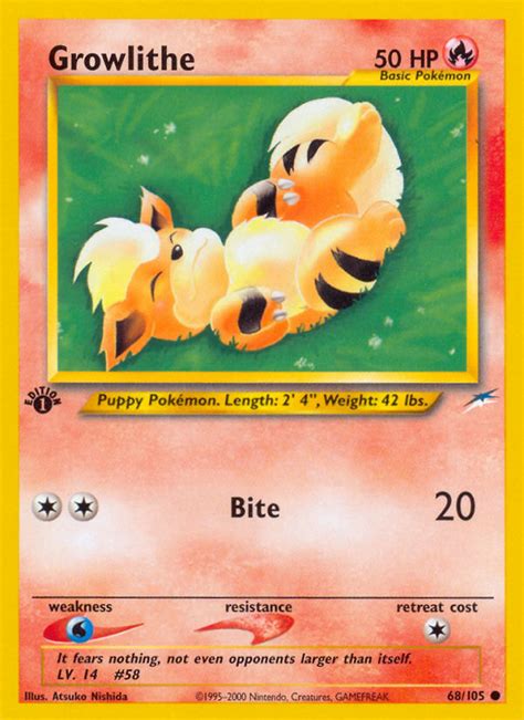 $2.97 and other cards from black & white 11: Growlithe 68/105 - Neo Destiny - Neo Genesis - Pokemon ...