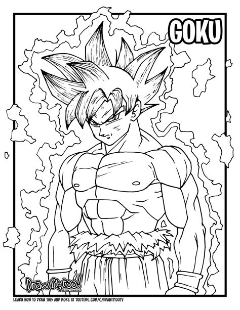 Goku ultra instinct coloring pages, hd png download , transparent #8299718. How to Draw ULTRA INSTINCT GOKU (Dragon Ball) Drawing Tutorial | Draw it, Too!