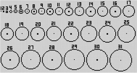 Yin yang | easy pixel art. New circle guide, 1-31. Even diameters, bigger, no interior corners. : Minecraft