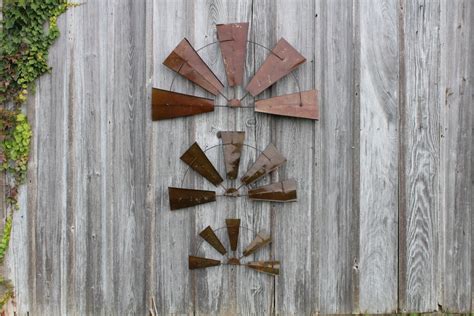 Farmhouse theme flower vase and towel rack 28" Large Rustic Metal Half Windmill Country Farm Wall Art ...