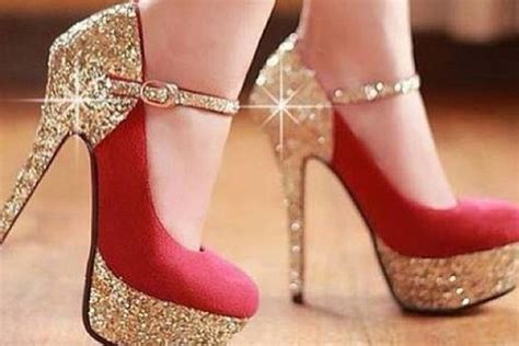 With new women's shoes arriving all the time. Red and gold | Prom shoes, Heels, Stiletto heels