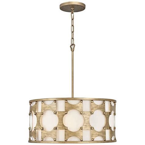 Arabella 16 wide distressed gold drum pendant light. Hinkley Carter 21" Wide Burnished Gold Drum Pendant Light - #70Y50 | Lamps Plus