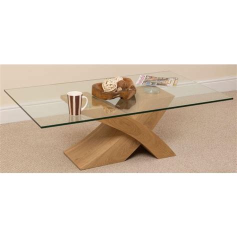 True european sensibilities— regal and elegant, while potent and robust. Milano Glass and Wood Coffee Table | Light Oak