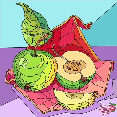 With our coloring sheets, your child can indulge in her favorite meal without actually eating it. Apple Snack (With images) | Happy colors, Coloring books ...