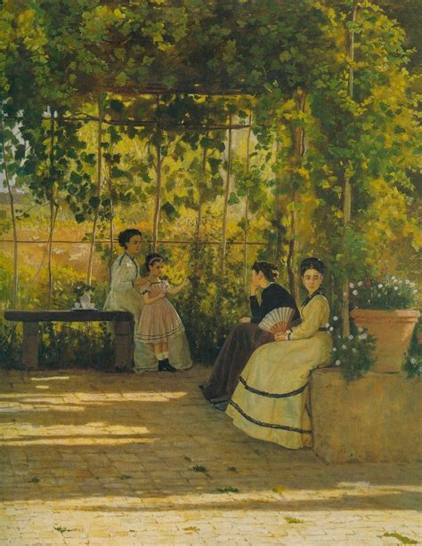 La pittura di silvestro lega ne il pergolato afferma la teoria della macchia, in quanto la visione delle forme è creata dalla luce come macchie di colore distinte. Arte ed Antiquariato: Quadri viventi di SILVESTRO LEGA ...