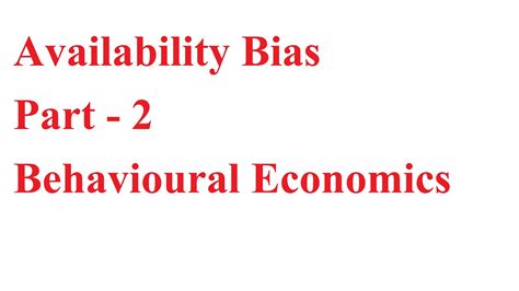 For example, while shark attacks are exceedingly rare, if there have been headlines of a. Availability Bias - Error in Finance Decision Making Part ...