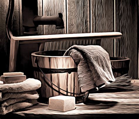 Grate one bar of soap into the powdered mixture. Antique Laundry Scene with Old Towels and Soap Bar - Wild ...