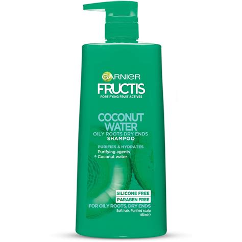 The ogx® coconut water hair product collection includes coconut water shampoo, conditioner & hair treatment that is infused with coconut oil & electrolytes. Garnier Fructis Coconut Water Shampoo 850mL | BIG W