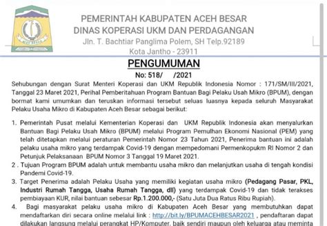 Untuk membuat formulir online anda. Bagi Warga Aceh Besar, Ini Cara Pendaftaran Program BPUM ...