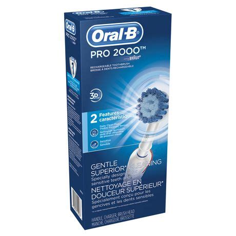 Visible gum pressure sensor reduces brushing speed and alerts if you brush too. Oral-B PRO 2000 Brosse à dents rechargeable | Walmart.ca